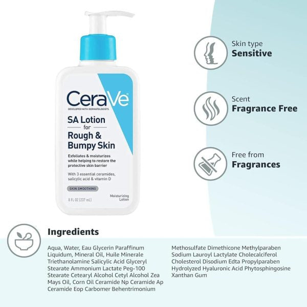 Cerave Sa Lotion For Rough And Bumpy Skin For Making It More Hydrated