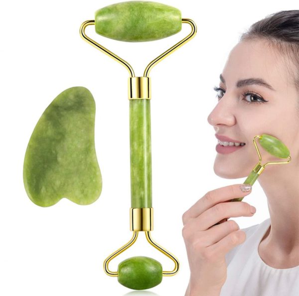 Flawless Jade Roller & Gua Sha Set – Marble Stone for Glowing, Healthy Skin
